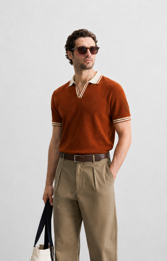Rust Orange Tipping Polo
