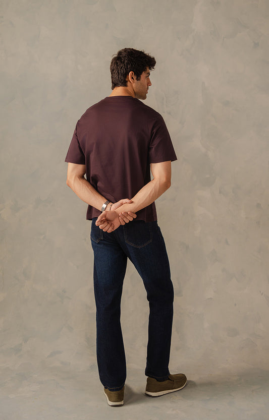 Maroon Drop Shoulders T-Shirt
