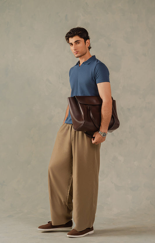 Yale Blue Knitted Polo