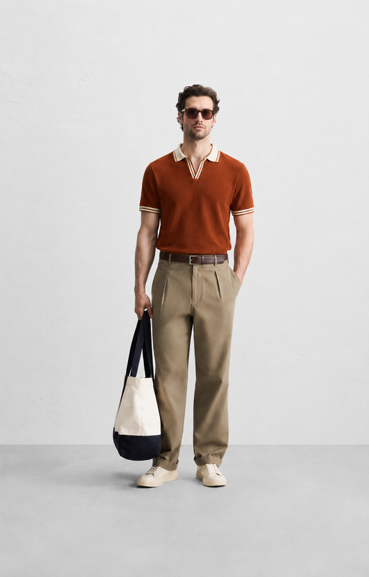Rust Orange Tipping Polo