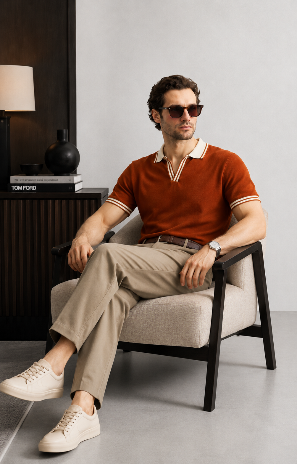Rust Orange Tipping Polo