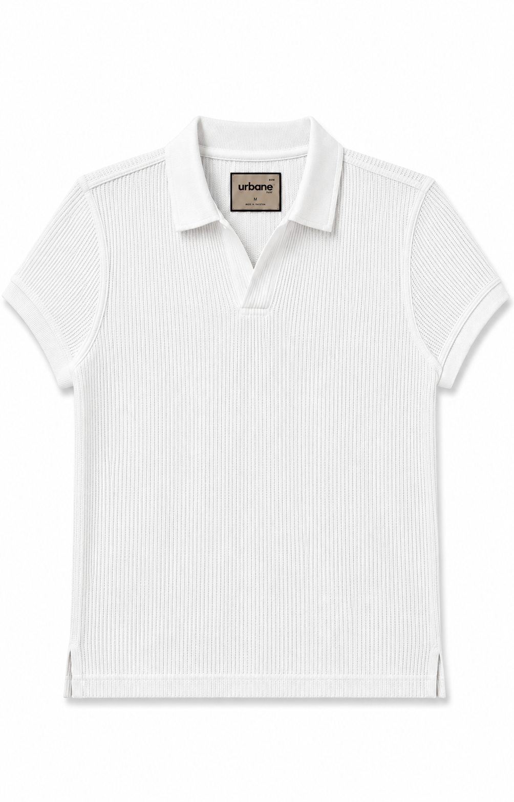 Classic White Textured Polo