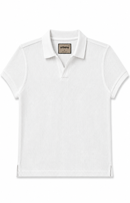 Classic White Textured Polo