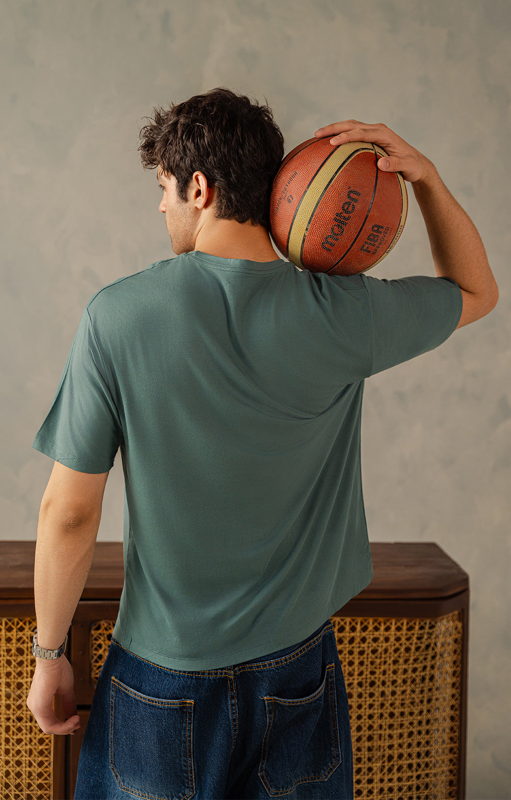 Sage Green Drop Shoulders T-Shirt