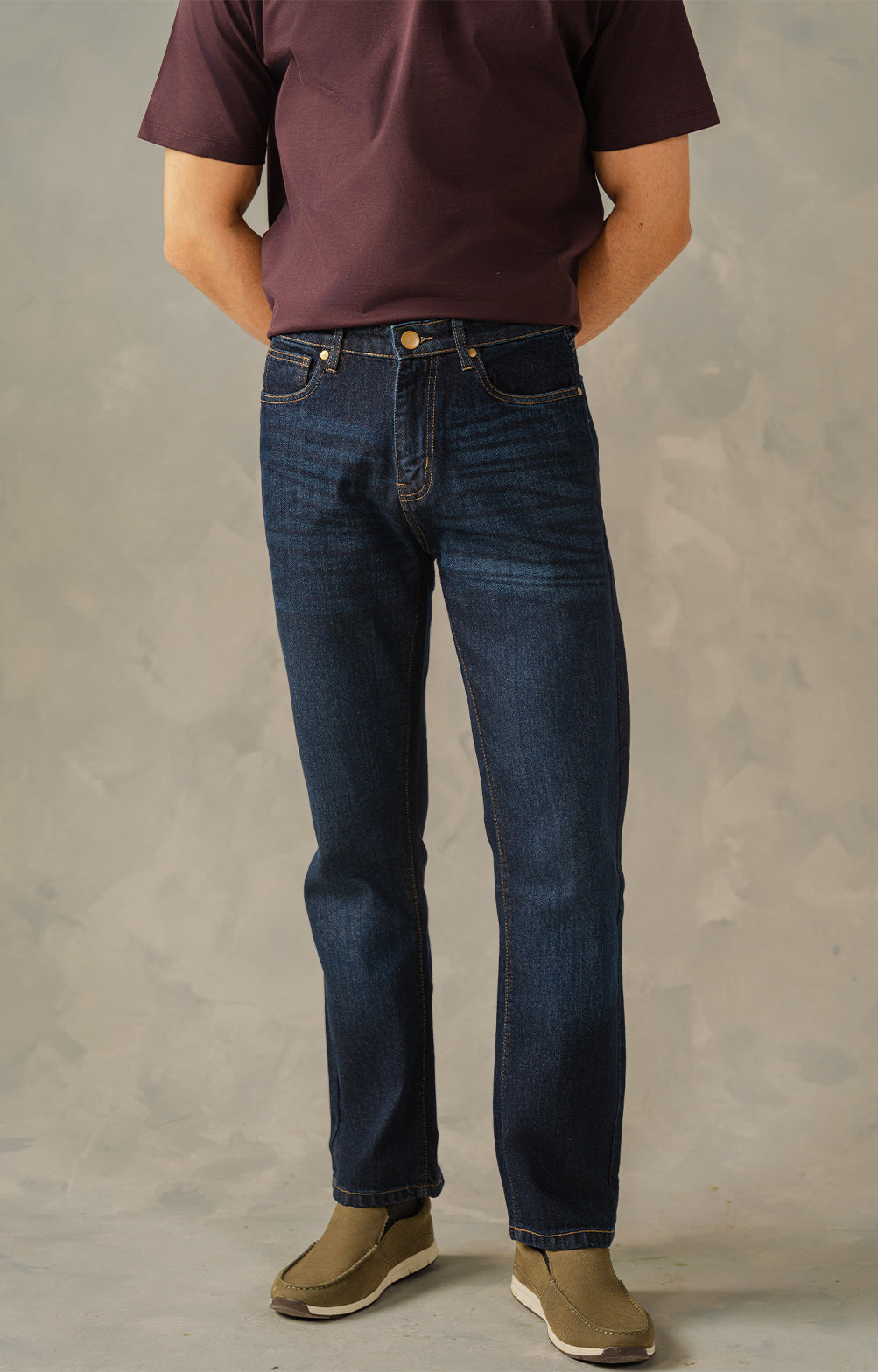 Dark Blue Straight Fit Jeans