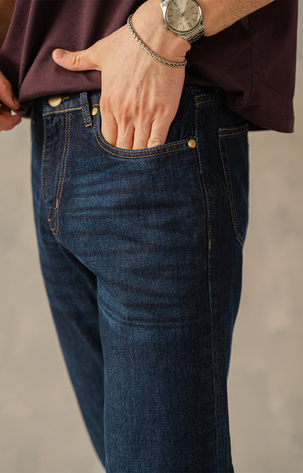 Dark Blue Straight Fit Jeans