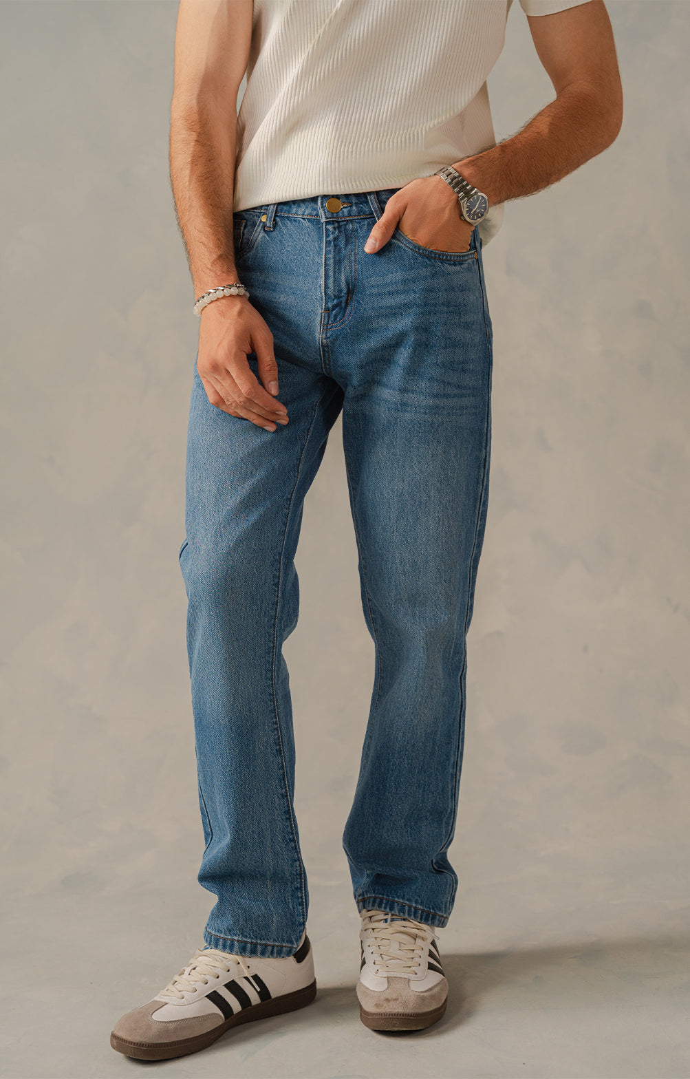 Light Blue Straight Fit Jeans