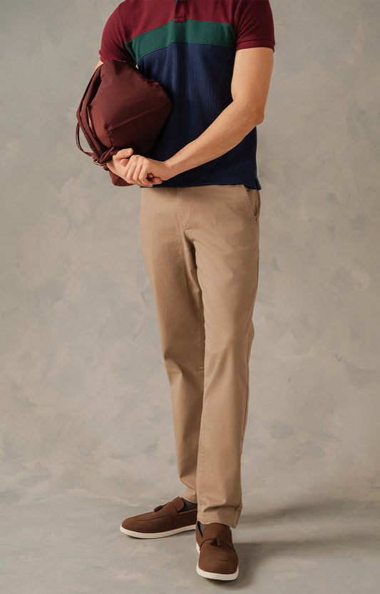 Taupe Slim Fit Chino Pants