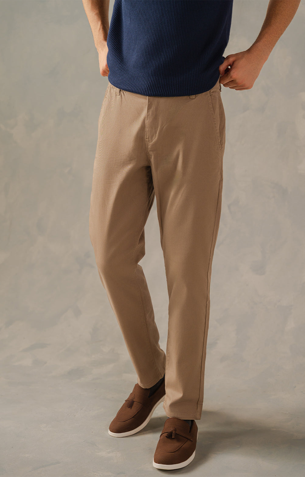Taupe Slim Fit Chino Pants