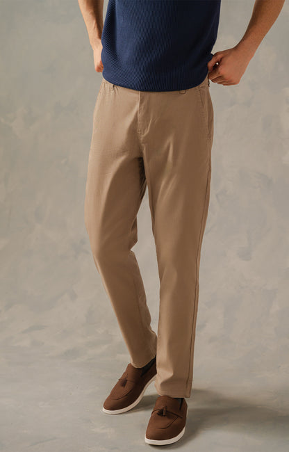 Taupe Slim Fit Chino Pants