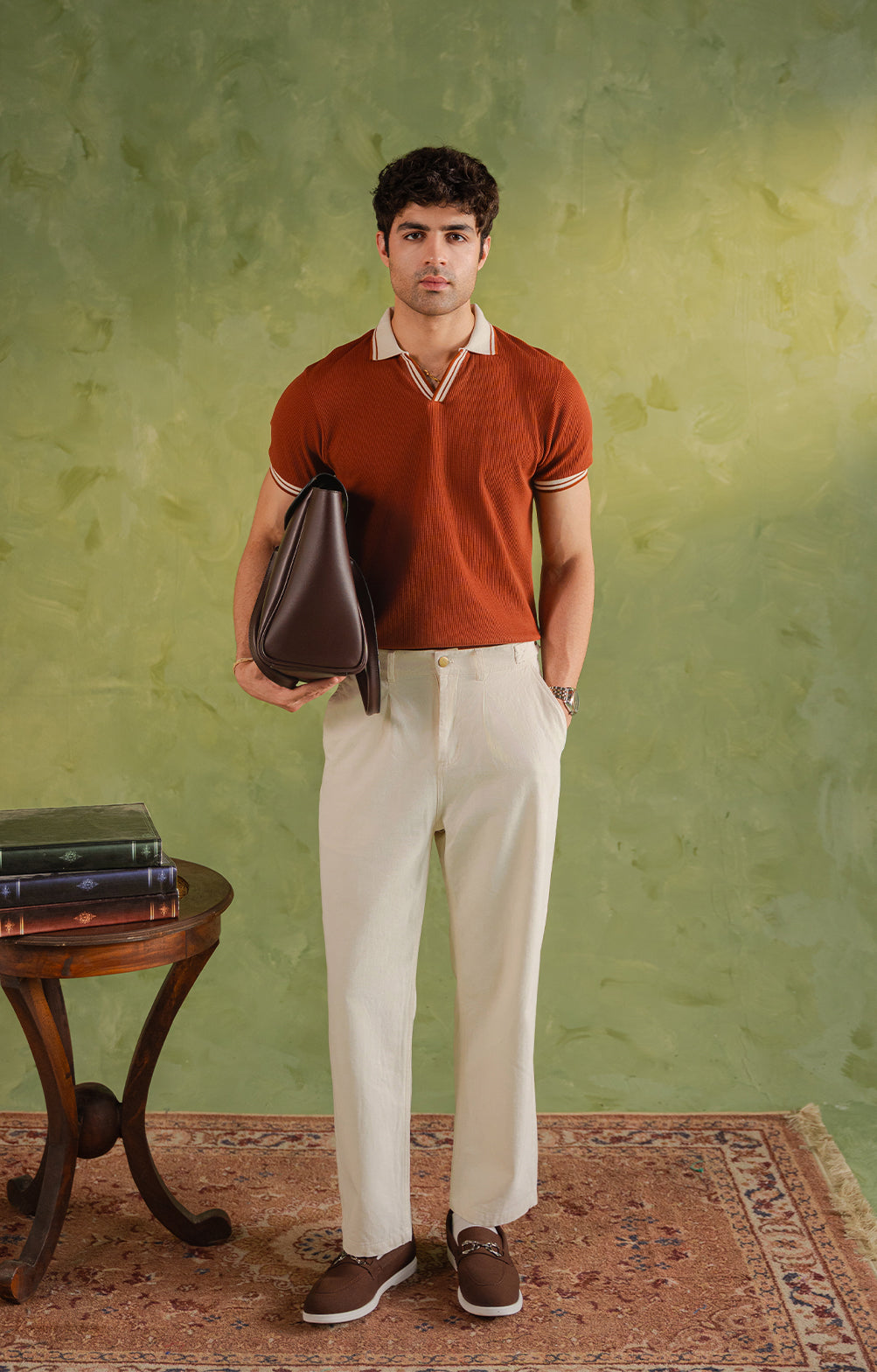 Rust Orange Tipping Polo