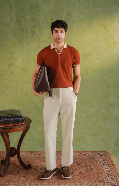Rust Orange Tipping Polo