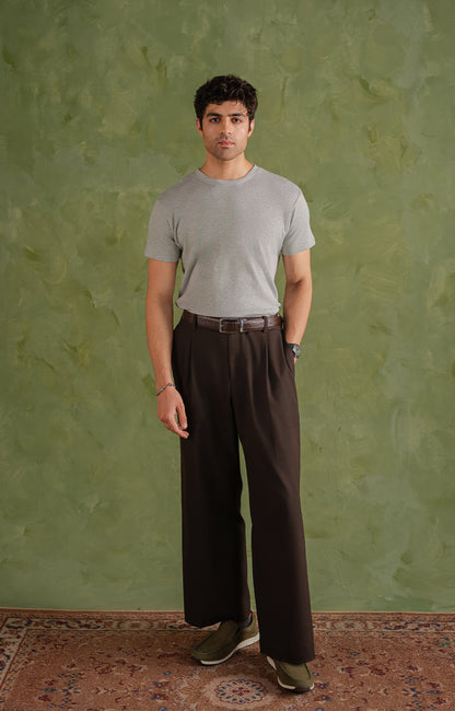 Light Grey Textured Crew Neck T-Shirt