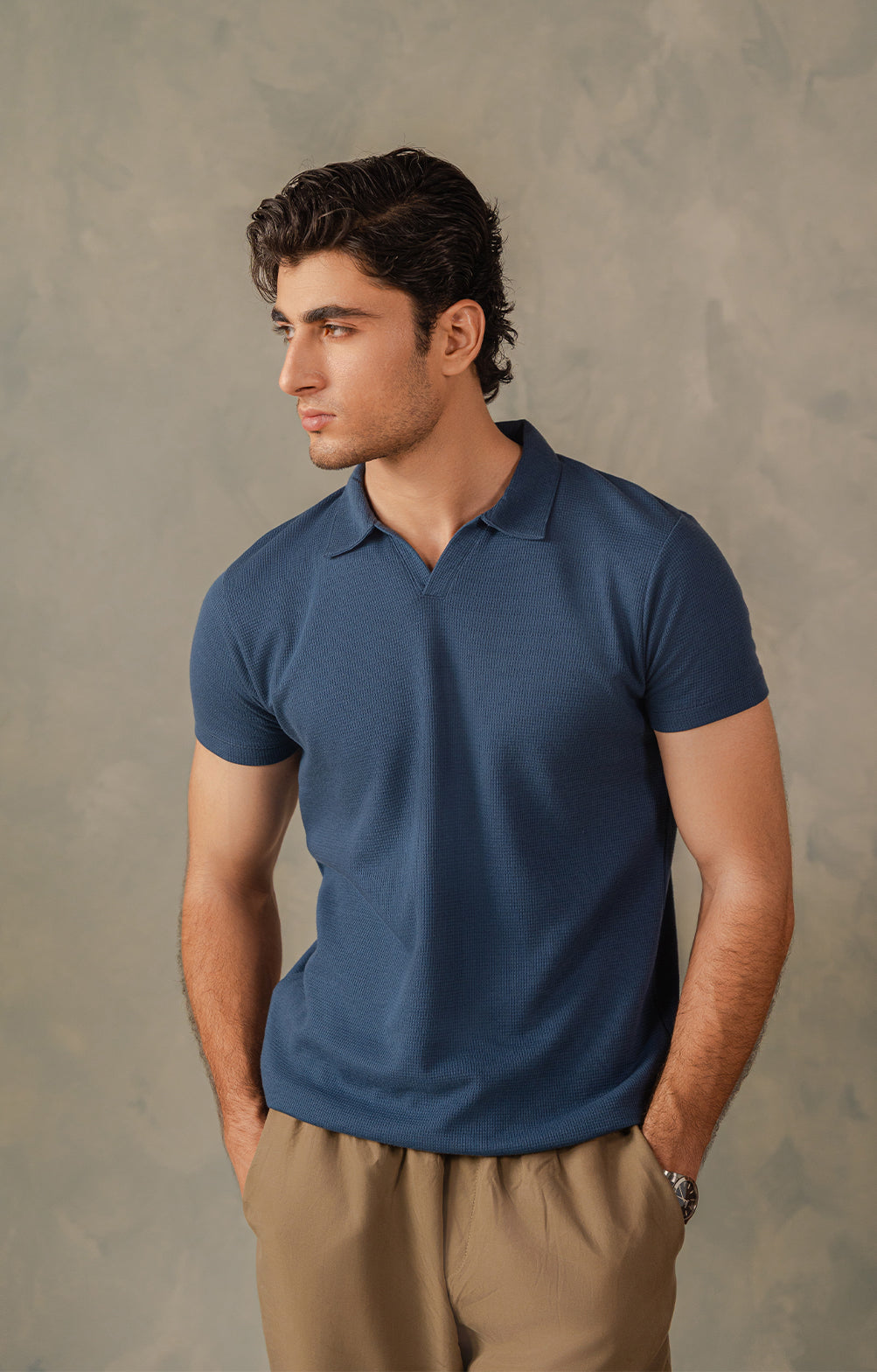 Yale Blue Knitted Polo