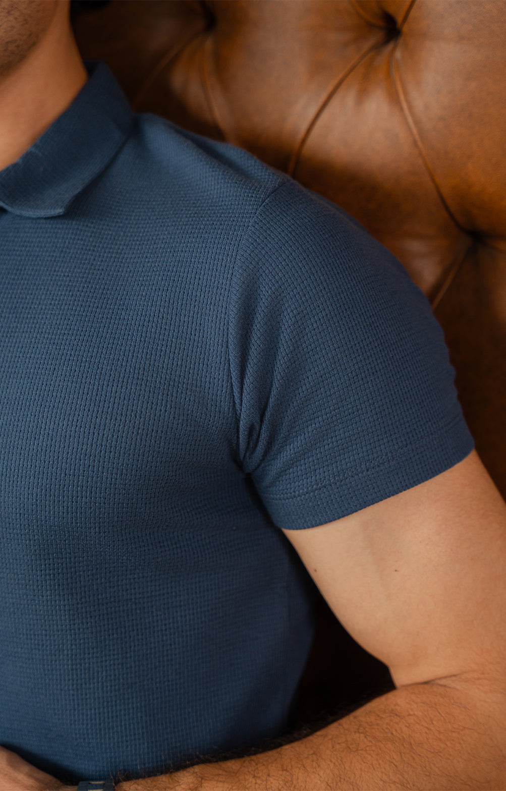 Yale Blue Knitted Polo