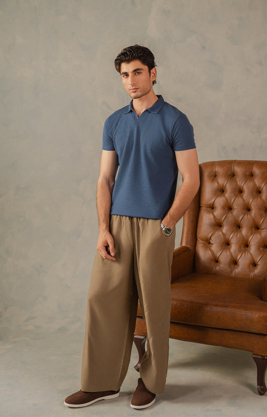 Yale Blue Knitted Polo