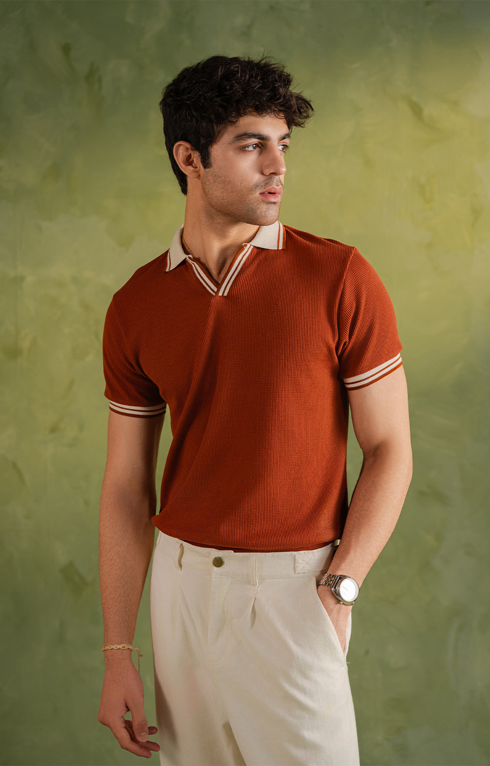 Rust Orange Tipping Polo