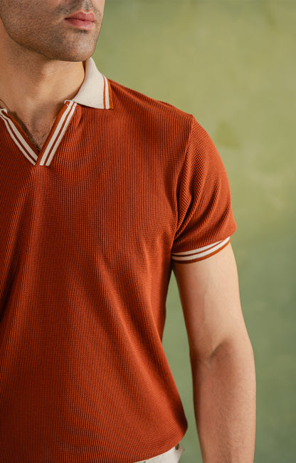 Rust Orange Tipping Polo