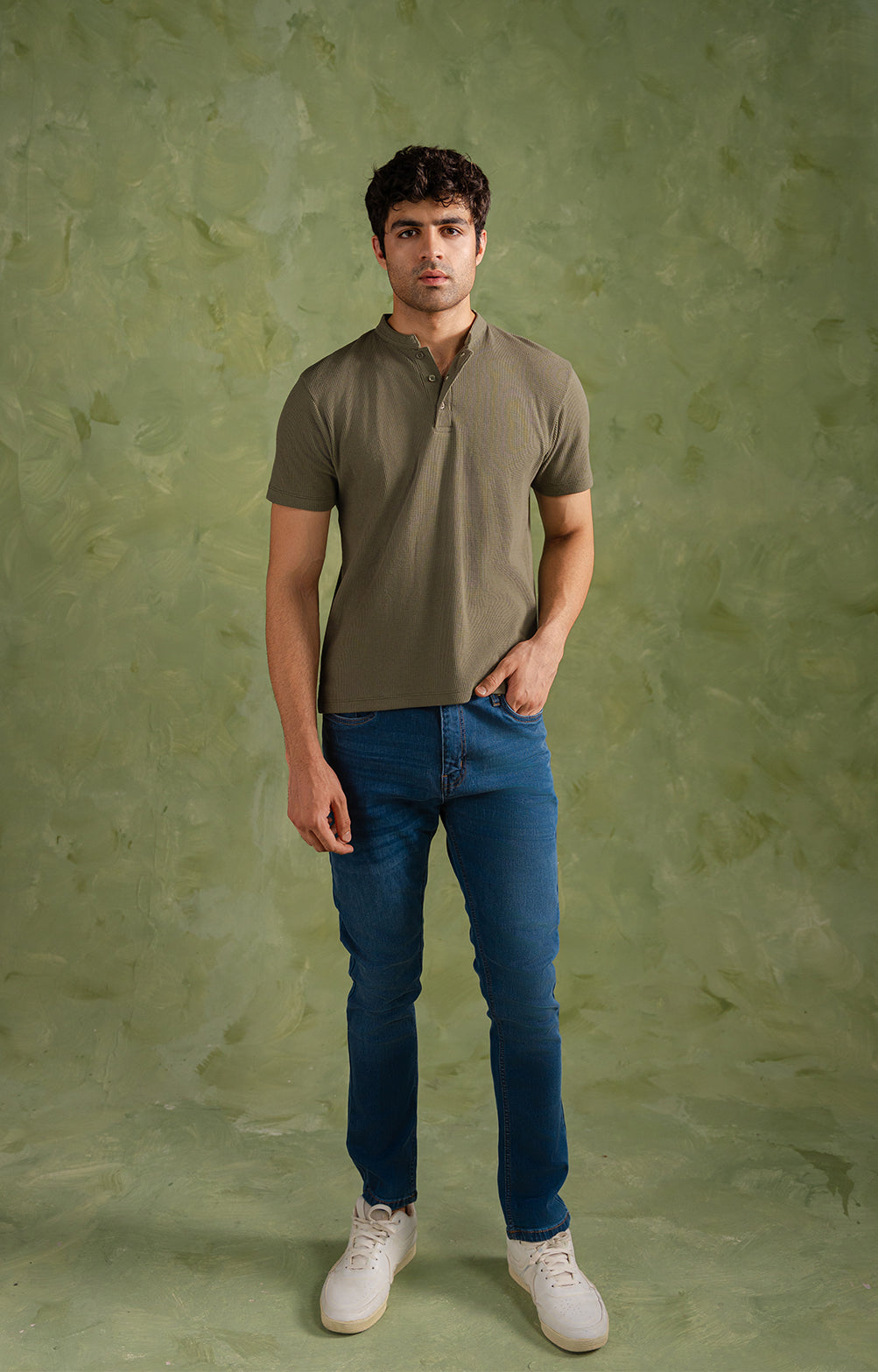 Olive Green Henley Shirt