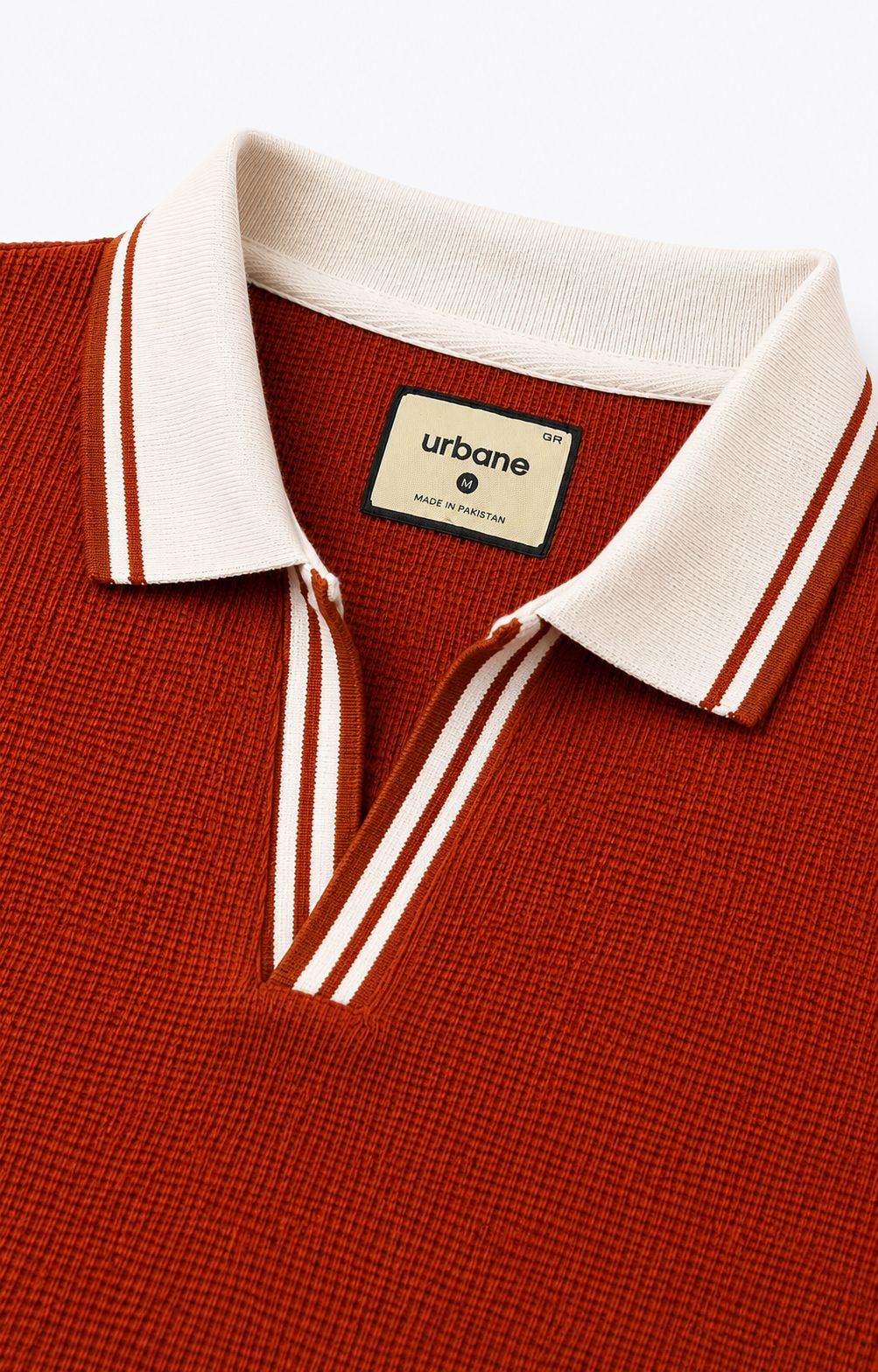 Rust Orange Tipping Polo