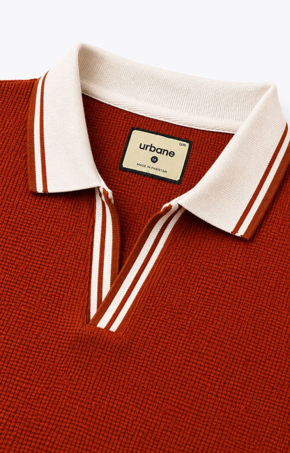 Rust Orange Tipping Polo