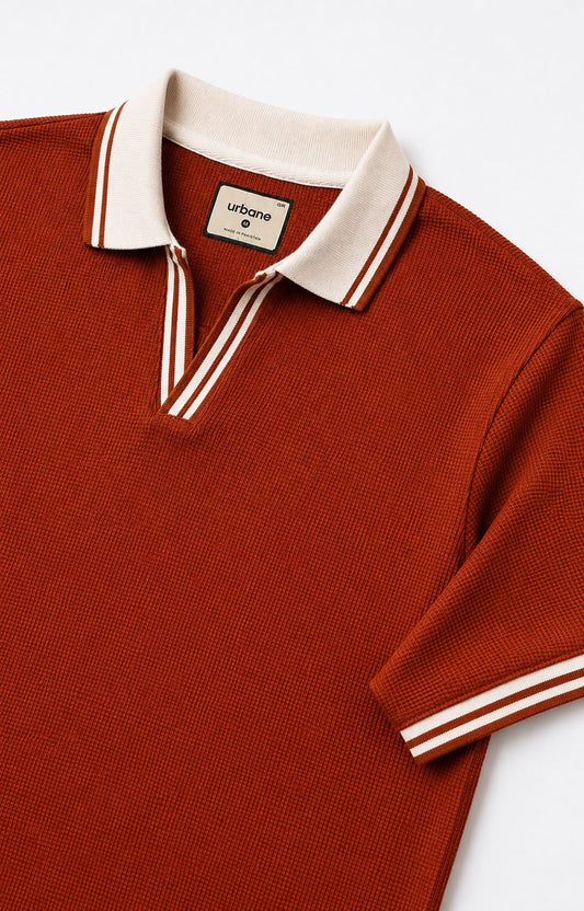 Rust Orange Tipping Polo