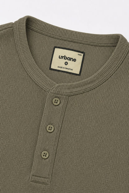 Olive Green Henley Shirt