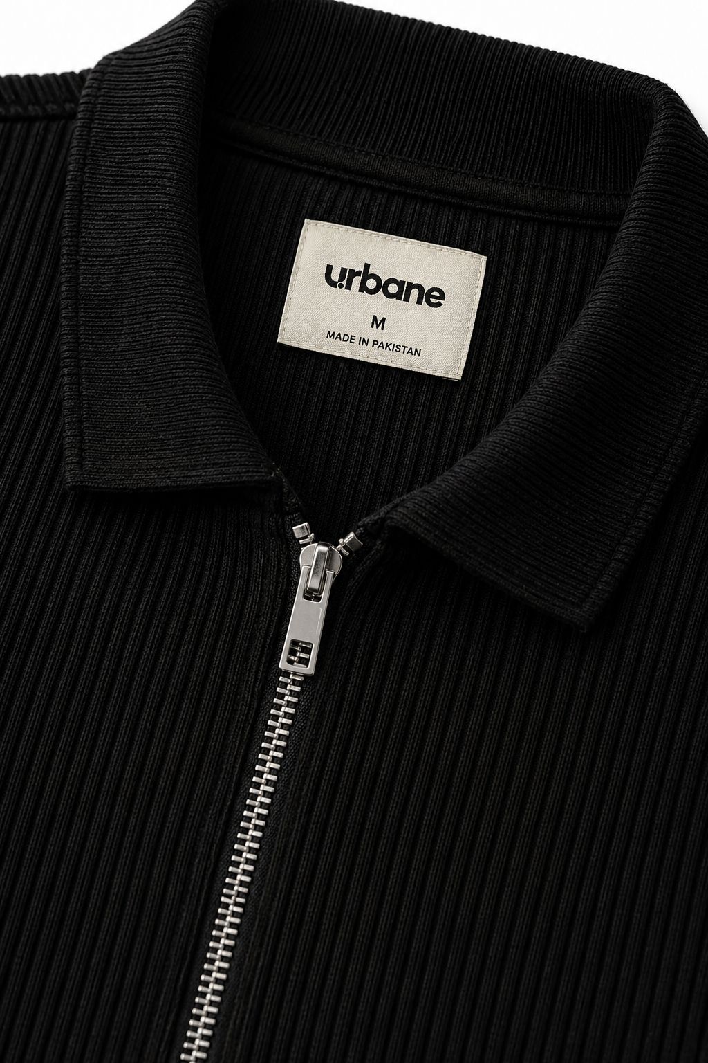 Black Knitted Zip Polo