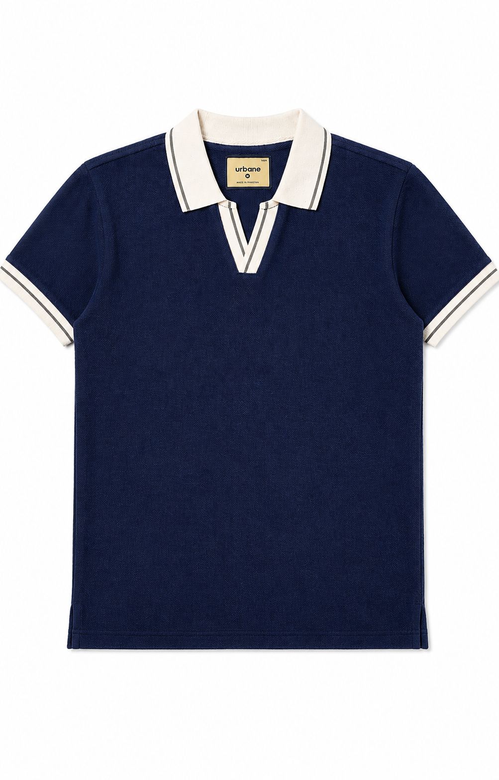 Navy Blue Tipping Knitted Polo