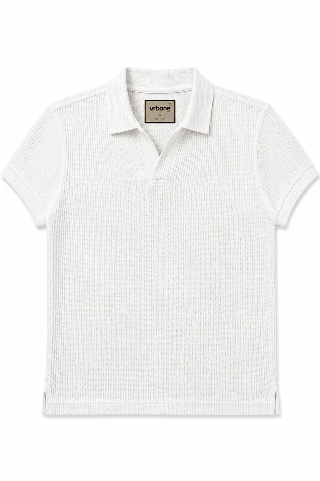 White Textured Polo