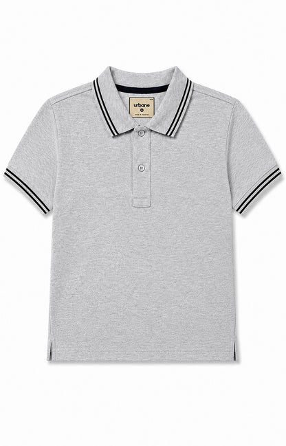 Light Grey Knitted Tipping Polo